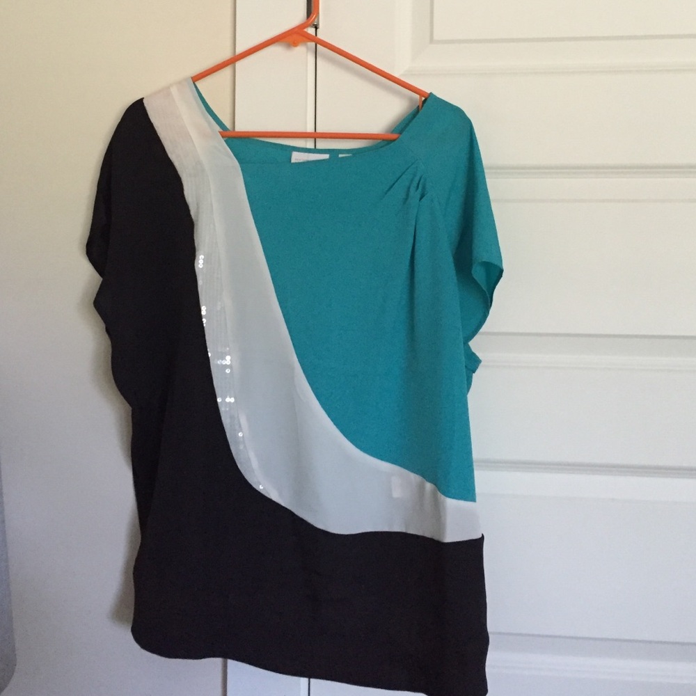 Stylish Teal and Black Women's Top